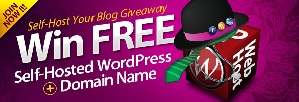 selfhost giveaway 585x200 Self Host Your Blog Giveaway: Win FREE Self Hosted WordPress Hosting + Domain Name