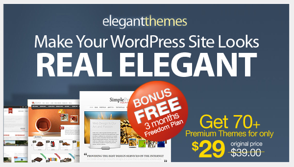 ElegantThemes Promo Get 70+ Premium Themes for only $29